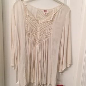 flowy white beach pullover